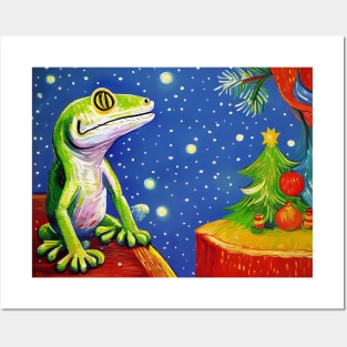 Gecko christmas Posters and Art